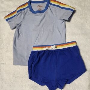 Cat & Jack Kids Matching Set with Blue and Rainbow Accents